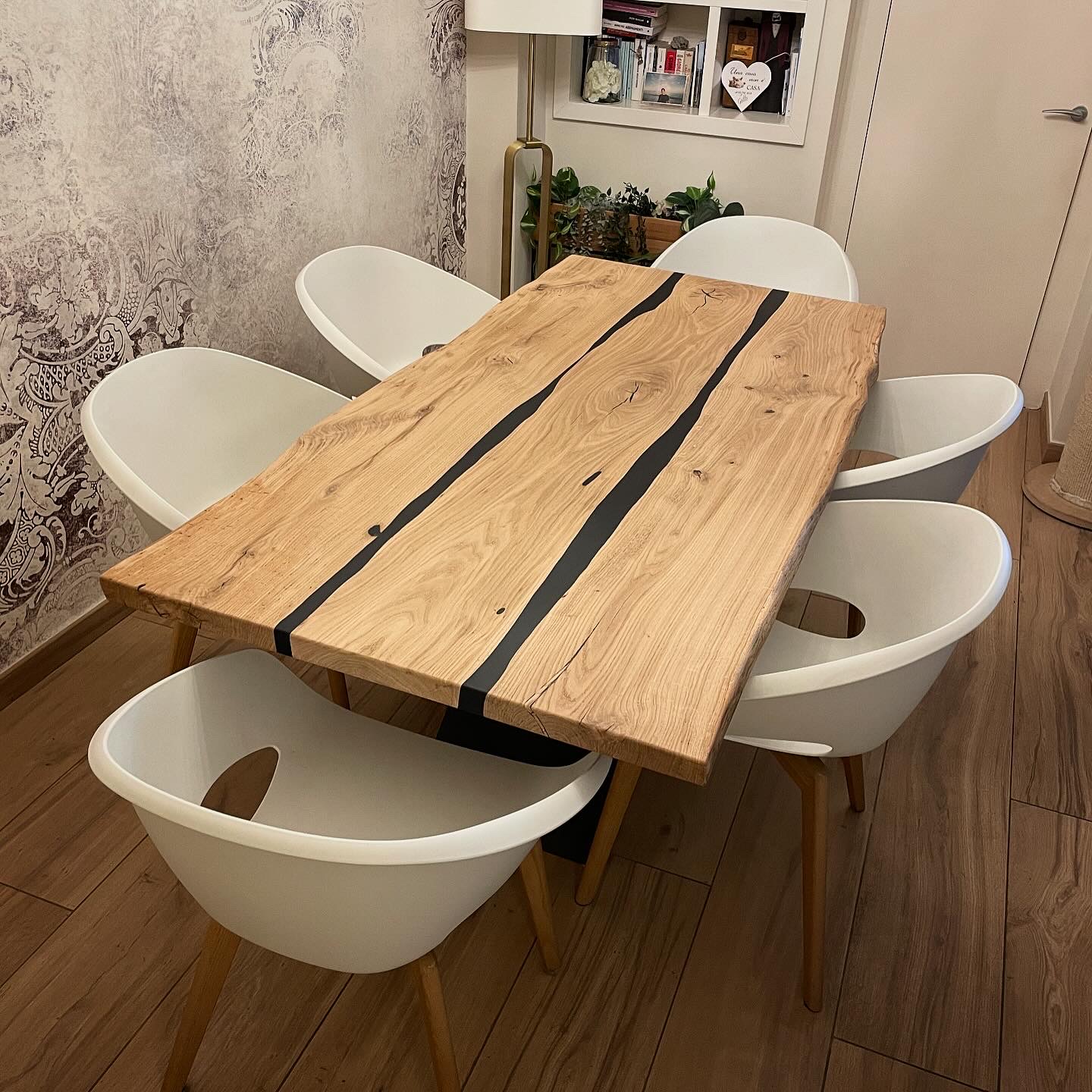 Rovere e Resina Nera 200x90